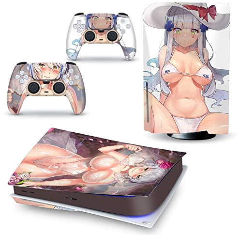 YANHAO Konsole ladestation Skin Anime Aufkleber Skin Für PS5 Disk Edition Konsole Und 2 Controller Vinyl Cover Skins Wraps, Blasenfrei, Langlebig, Kratzfest 65574 Skins Wraps Geschenk
