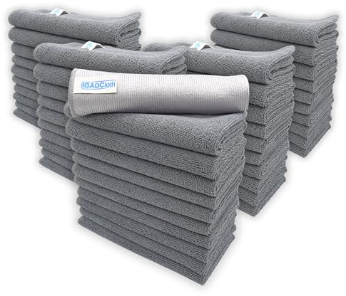 50+1 free glass cloth, 40x40cm IGADCloth, Grey Microfibre Cleaning Cloths, Durable Cleaning Cloths for a Pristine Clean, Ideal Microfiber Cloth for all Surfaces