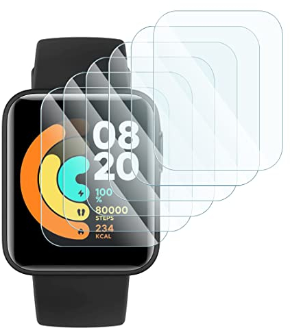Karylax – [Pack x6 Protector de pantalla de cristal flexible, dureza 9H antiarañazos – Película protectora compatible para reloj inteligente SEVGTAR 4G 1,85