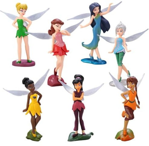 ZGCXRTO 7 Stück Flower Fairy Figure Set,Blumenfee Kuchen Topper Figuren,Cartoon Mini Flower Fairy Figure Geburtstag Dekoration,Party Figuren Set für Kinder Party Dekoration