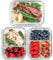 Liliume Meal Prep Cajas de cristal (3 unidades, 1040 ml) 1, 2 y 3 compartimentos, con tapa, control de porciones, herméticos, seguros para horno y congelador