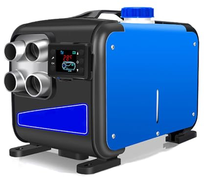 Gtzly 2KW-5KW Standheizung Diesel, Diesel-Heizung All-In-One mit LCD-Display, Fernbedienung, Schnelles Aufheizen, Kunststoff/Aluminiumlegierung (Color : Aluminum Alloy Air Outlet)