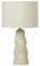 Beliani Tischlampe Keramik Vasenfuß beige Stoffschirm Trommelform mit Schalter Vilar