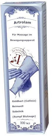 Artrolam Pomada de masaje, 100 ml con callisia (barba de oro), pantano sangre (Sabelnik), consuelda, aceite de eucalipto, musculoesquelético, espalda, piernas, hombros, ungüento descongestionante
