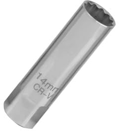 JNNJ Chiave Candela, Presa per Candele a 12 Punti, Chiavi a Bussola Strumento di Rimozione Chiavi Candelette Chiave per Candele, Universale Magnetica Chiave Candele Accensione per Rimozione(14mm)