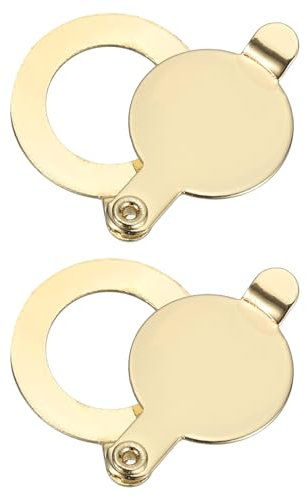 PATIKIL 14mm Cubierta de Mirilla, 2pcs Privacidad Puerta Visor Mirilla Protector Autoadhesiva de Cobre Herramiento de Seguridad para Casa Apartamento Hotel Entrada, Dorado