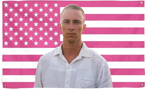 Drew Flags - Arazzo rosa con bandiera americana Starkey Rafe Cameron, con 4 occhielli in ottone, per la decorazione della stanza del dormitorio universitario, feste all'aperto, regalo, portellone