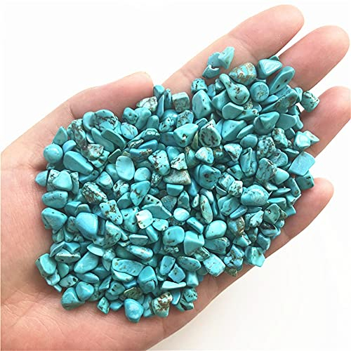 TRKTDXLQRI Crystal Gift Collectionn 5-7 mm Grüner Türkis Calaite Kies Bergkristall Quarz Tank Gartensteine ​​und Kristalle 50 g Home CrystalMeditationsgeschenk CHENRANYIN