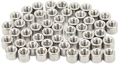 M3-Überwurfmutter aus Edelstahl 304, 50 Stück Runde Verbindungsmuttern, Innengewinde, Breite Anwendung, Glänzende Oberfläche, für Heimwerker, Maschinenreparatur