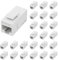 FGB 10 Gbps CAT6A RJ45 Keystone Coupler 25-Pack, Ethernet Keystone Jack, Ethernet Coupler Female to Female UTP for Cat6a/Cat6/Cat5e/Cat5, White