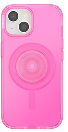 PopSockets iPhone 15 Plus Case with Round Phone Grip Compatible with MagSafe, Phone Case for iPhone 15 Plus, Wireless Charging Compatible - Baeby Pink