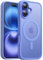 JETech Cover Magnetica per iPhone 16 6,1 Pollici Compatibile con MagSafe, Traslucido Opaco Retro Sottile Antiurto Cellulare Custodia (Blu Oltremare)