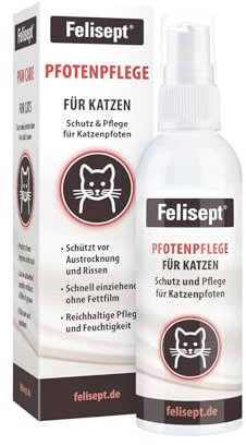 Felisept Pfotenpflege für Katzen 75g - Pfotenpflege Katze - Pfotenbalsam Katze - Schützt vor Austrocknung und Rissen - Schnell einziehend, ohne Fettfilm - Reichhaltige Pflege und Feuchtigkeit