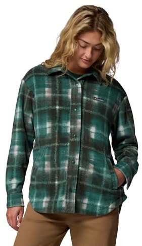 Columbia Women's Benton Springs Shirt Jacket 2, Fleece Jacket, Rain Forest Omblur, XL