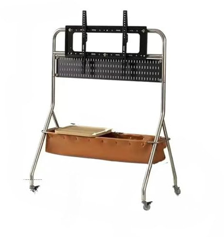 QAUUCP Abnehmbarer TV-Ständer aus Edelstahl, fahrbarer Wagenrahmen for 43 bis 75 Zoll TV-Schrank, TV-Ständer, Wohnzimmermöbel TV StäNder Rollbar