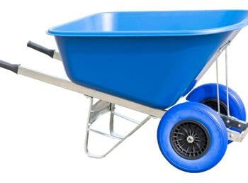 Agri Barrow Wheel Barrow 200 Litre Plastic Wheelbarrow with Puncture Proof Twin Fat Tyres, Blue – Ideal for Equestrians, Farmers, Gardeners, Stable Yards, and Heavy-Duty Use