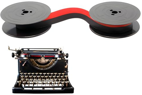 Farbband Schreibmaschine Kompatibel mit Olivetti Lettera, 8 Meter Lang 52mm Durchmesser Schwarz & Rot Schreibmaschinenband Mechanisch für Gr4 24 32 22 82 34 35, Für Klare und Präzise Druckergebnisse