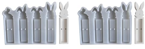 LYEAA Juego de moldes de silicona de Pascua para chocolate y manualidades, molde de silicona con diseños de conejitos y regalos