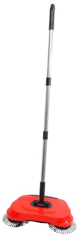 GLSTOY Barredora De Mano Eléctrica Escoba y Recogedor Fregona Giratoria Barredora De para Pisos Roja