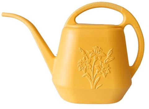 Arrosoir Arrosoir 1 Gallon Long Bec Arrosoir Motifs de Fleurs Arrosoir Intérieur avec Poignée Confortable Arrosoir en pour Jardin Vert Vaporisateur Fil (Yellow, One Size)