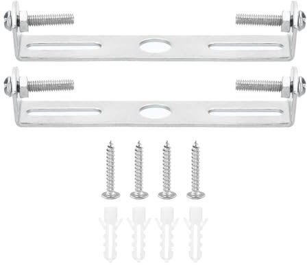 Nicear Kit de plaques de plafonnier 95 mm, 2 jeux de supports de fixation pour luminaire, barre transversale en acier pour suspension murale, maison ou bureau, avec vis, rondelles et écrous
