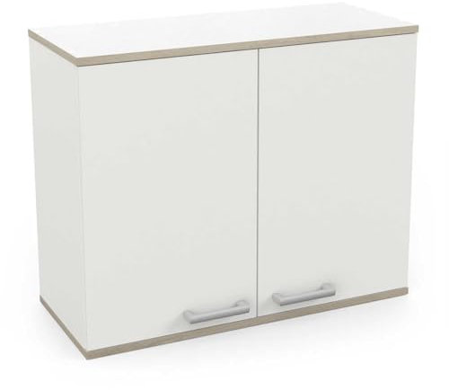 habeig Küche, Küchenschrank, Kompaktküche, variabel aufbaubar, Singleküche, 65kg! schwer, mit Arbeitsplatte, Weiss, Eiche, 180x60x85cm (LxTxH) (300433)