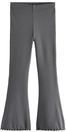 NEXT Mädchen Gerippte Leggings mit ausgestelltem Bein Holzkohle Grau 128