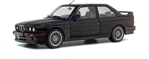 OPO 10 - Miniaturauto kompatibel mit BMW E30 M3 Sport EVO GLANZSCHWARZ 1990 – 1:18 Solido – 1801501