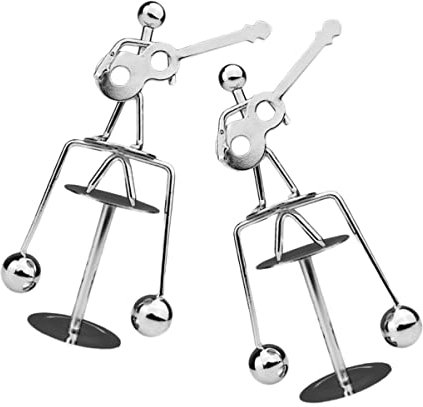 Milisten 2pcs Guitar and Man Statue Balance Toy Physics Balancing Decor for Home Office Desktop Ornament