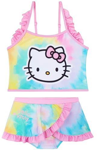 Get Trend Hello Kitty | Paw Patrol | Peppa Pig Set Bikini Bambina, Costume Piscina Bambina Due Pezzi con Cinturino Regolabile e Balze, Regalo Ragazza