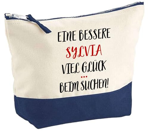 Große Kosmetiktasche Eine bessere Sylvia Viel Glück - Schminktäschchen Make-up, Kulturtasche - Geschenkidee Muttertag Geburtstag Schwester Weihnachten