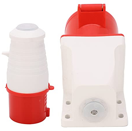 lyrlody 4 Pin Power Plug 32A 3 Phase Industrial Socket Set with IP44 and Anti-drop Design for Indoor and Outdoor Use