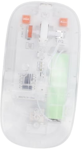 Cryfokt Souris Transparente Bluetooth sans Fil, Batterie Longue Durée pour Ordinateur Portable, Conception Ergonomique pour Toutes Les Tailles de Mains (Blanc Transparent)