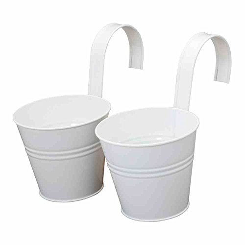 Siena Garden 722612 Blumentopf 2er Set weiss inkl. Halter