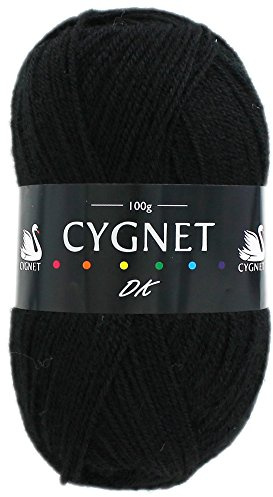 Cygnet Black Double Knitting Yarn - 100g