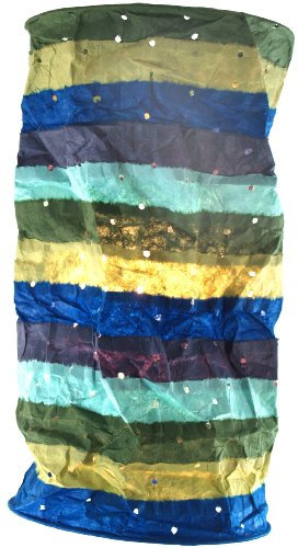 GURU SHOP Runde Boho Papier Hängelampe, Lokta Papierlampenschirm Pamir, Handgeschöpftes Papier - Icemint, 50x20x20 cm