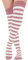Crazy Chick® Stripe Over The Knee Socks Thigh High Girls Stretchy OTK Socks Fancy Dress (Baby Pink & White)