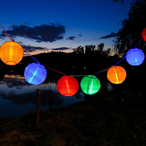 Uping Guirlande Lumineuse Exterieure Pile Guirlande Lampions Led Interieur 20 Lanternes LED 3,8M(Multicolore)