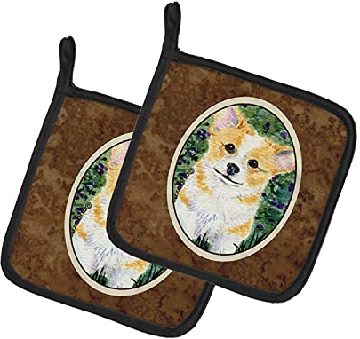Caroline's Treasures Corgi SS8854PTHD Paire de maniques en Tissu Multicolore