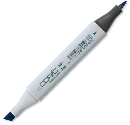 COPIC Classic Marker Typ B - 45, Smoky Blue, professioneller Layoutmarker, mit einer breiten und einer feinen Spitze