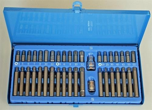 40 Tlg Bitsatz Torx Vielzahn Innensechskant 1/2 3/8 Zoll Bit Satz