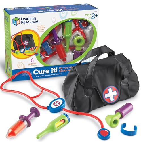 Learning Resources New Sprouts Cure It Doctor Kit for Kids, Pretend Play Doctor Set, 6 Pieces, Ages 2 and Up
