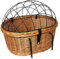 Tigana XXL Fahrradkorb Hundekorb für Lenker Weide oval mit Gitter 56 x 44 cm (N-S) + Kissen