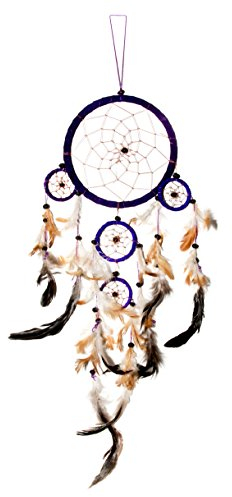 60cm x 16cm Traumfänger Dreamcatcher Lila Leder Träume Dreams Deko
