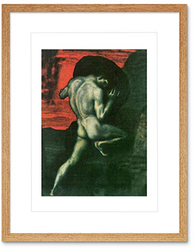 Wee Blue Coo PAINTING VON STUCK SISYPHUS OLD MASTER FRAMED PICTURE ART PRINT F97X9797