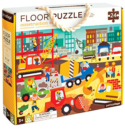 Petit Collage Floor Puzzle , Construction Site