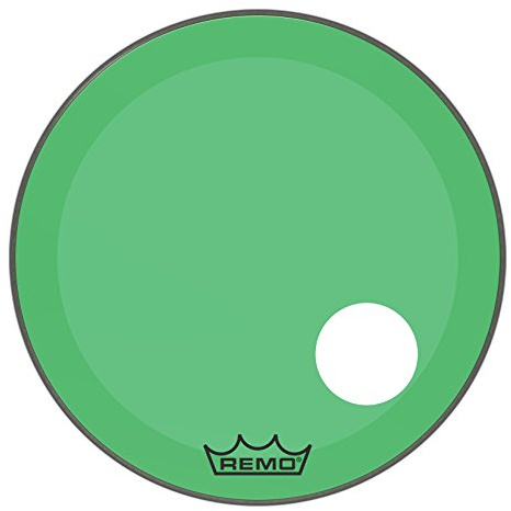 Remo Schlagzeugfell Colortone Powerstroke 3 Clear Grün – Vorgestanztes 5 Loch – 24″ – P3-1324-CT-GNOH
