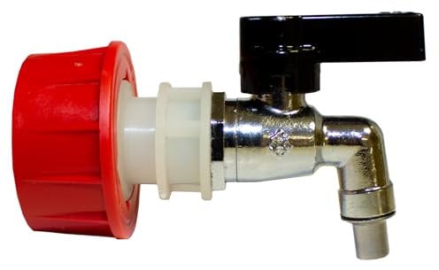 GRAF Messing-Auslaufhahn 3/4 inkl. Übergangsstück - Verchromter Hahn mit Kugelventil für GRAF Universal- und Getränkefässer, Fasshahn für Wasserfässer und Behälter