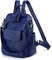 UTO Rucksack Damen Elegant mit Schultergurt Modischer Multifunktionsrucksack Schultertasche Herren PU Leder Backpack Kompartiment Reißverschluss Umhängetasche Schule Schulrucksack Handtasche Blau
