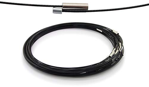 WEBandBUY 1 Halsreif aus Edelstahl Magnetverschluss Länge ca. 43 cm Farbe: Schwarz